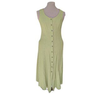 Green Vintage Button Front Dress